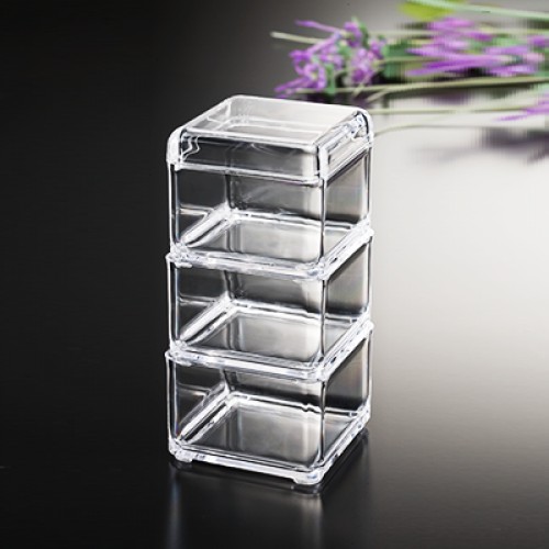 3-PC Square Stacking Box With Lid