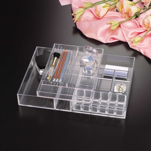 COSMETIC ORGANIZER WITH SLIDING TRAY