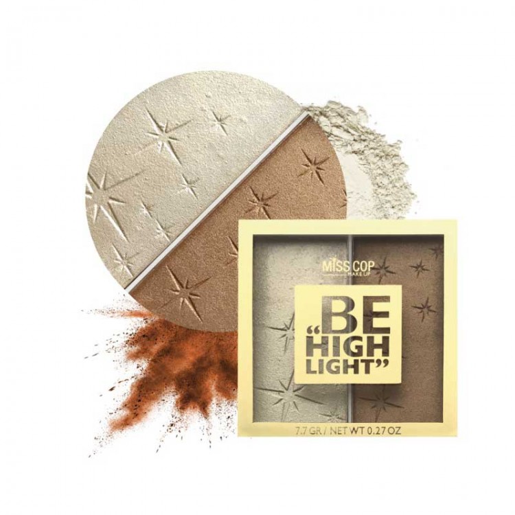 MISS COP DUO HIGHLIGHTER PALETTE- BE HIGHLIGHT MISS COP DUO HIGHLIGHTER PALETTE- BE HIGHLIGHT