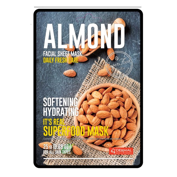 DERMAL REAL FOOD FACE MASK -ALMOND DERMAL REAL FOOD FACE MASK -ALMOND
