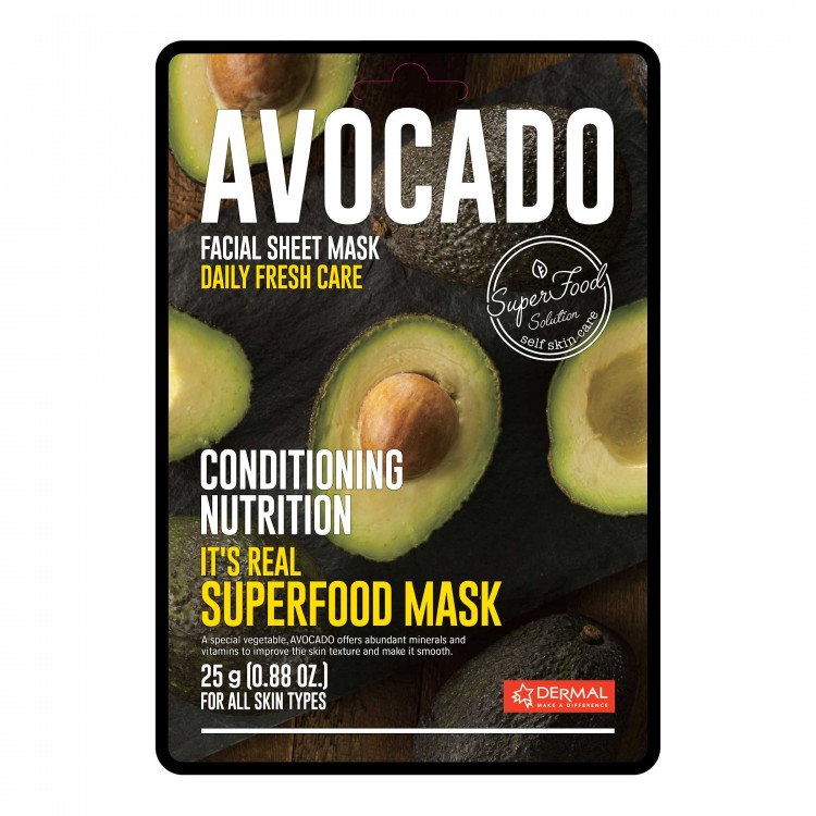 DERMAL REAL FOOD FACE MASK -AVOCADO