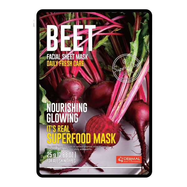 DERMAL REAL FOOD FACE MASK -BEET DERMAL REAL FOOD FACE MASK -BEET
