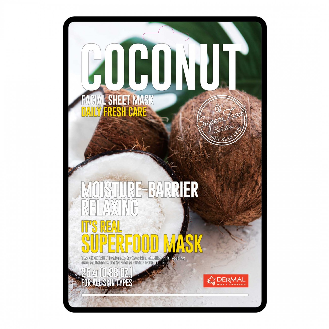DERMAL REAL FOOD FACE MASK COCONUT