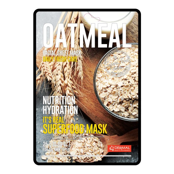 DERMAL REAL FOOD FACE MASK -OATMEAL DERMAL REAL FOOD FACE MASK -OATMEAL