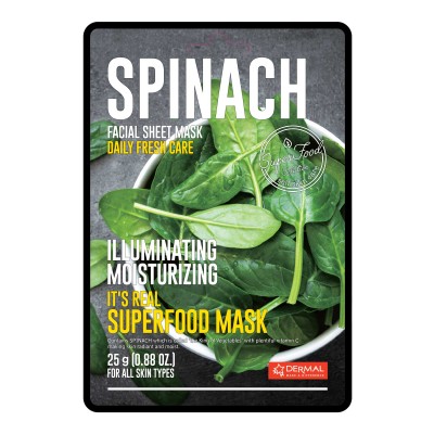 DERMAL REAL FOOD FACE MASK -SPINACH