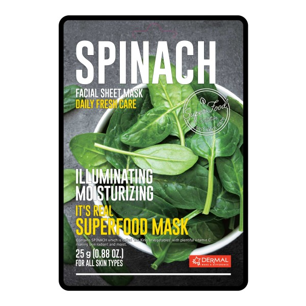 DERMAL REAL FOOD FACE MASK -SPINACH DERMAL REAL FOOD FACE MASK -SPINACH