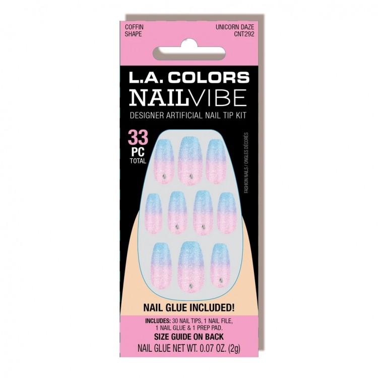 L A COLORS NAIL FRILL NEON ARTIFICIAL NAIL TIP