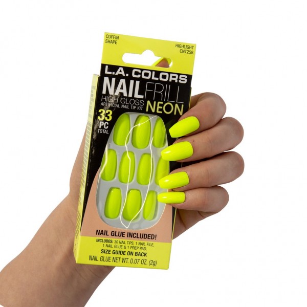 L A COLORS NAIL FRILL NEON ARTIFICIAL NAIL TIP L A COLORS NAIL FRILL NEON ARTIFICIAL NAIL TIP