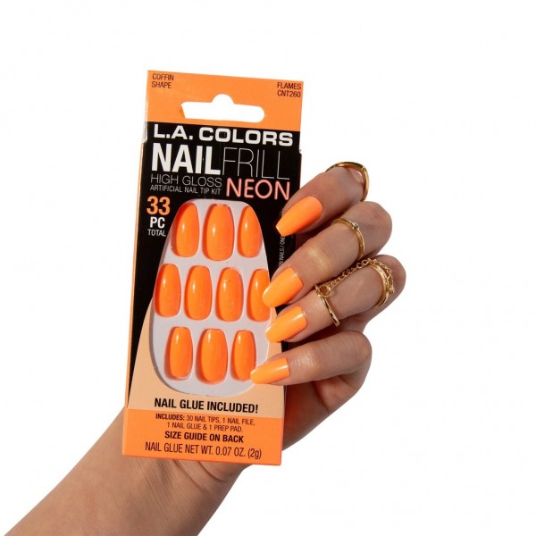 L A COLORS NAIL FRILL NEON ARTIFICIAL NAIL TIP L A COLORS NAIL FRILL NEON ARTIFICIAL NAIL TIP