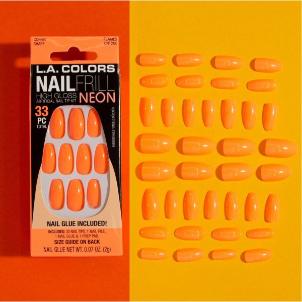 L A COLORS NAIL FRILL NEON ARTIFICIAL NAIL TIP L A COLORS NAIL FRILL NEON ARTIFICIAL NAIL TIP