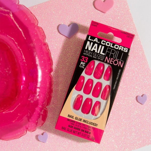 L A COLORS NAIL FRILL NEON ARTIFICIAL NAIL TIP