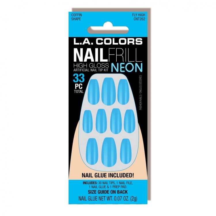 L A COLORS NAIL FRILL NEON ARTIFICIAL NAIL TIP