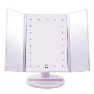 TRI-FOLD LED VANITY MIRROR 1X MAGNIFICATION