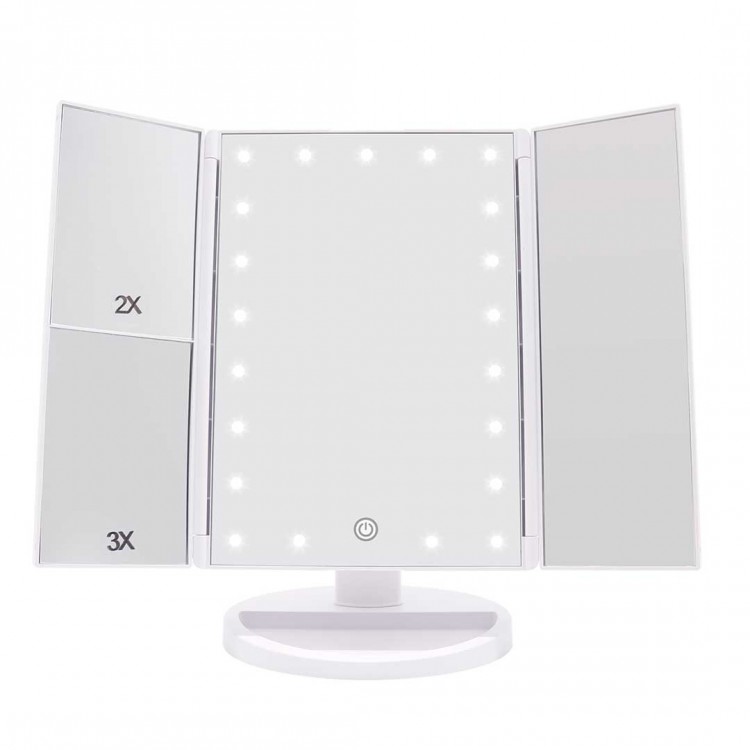 TOUCH SCREEN CONTROL LED LIGHTED DESKTOP MAKEUP MIRROR