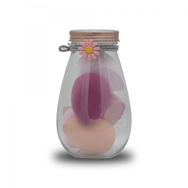 COSMETIC POWDER PUFF SPONGE 6 PCS IN A JAR