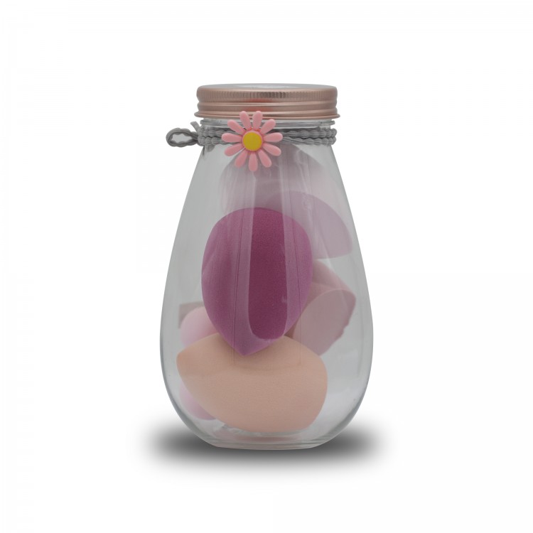 COSMETIC POWDER PUFF SPONGE 6 PCS IN A JAR