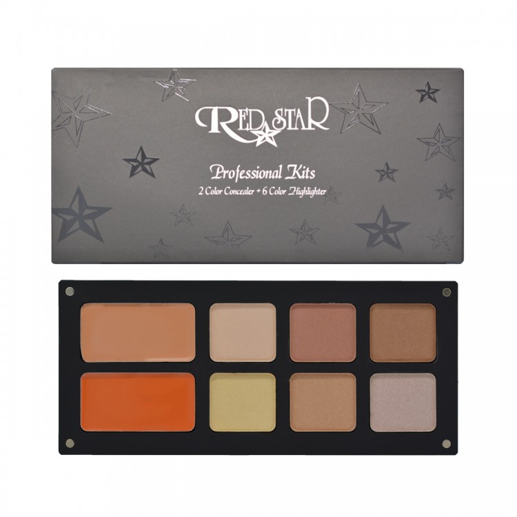 RED STAR 2 COLOR CONCEALER AND 6 COLOR HIGHLIGHTER RED STAR 2 COLOR CONCEALER AND 6 COLOR HIGHLIGHTER
