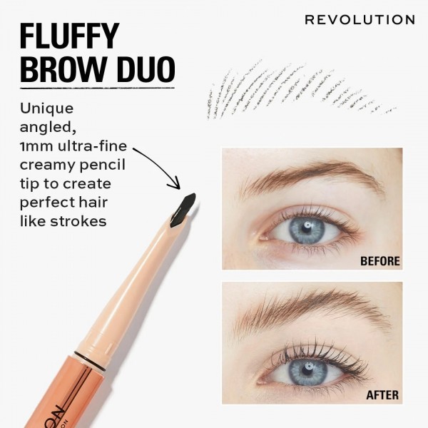 Makeup Revolution Fluffy Brow Filter Duo Medium Brown
