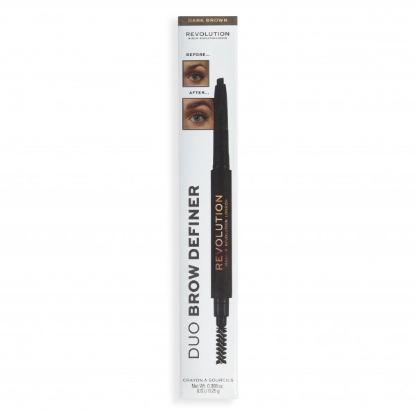Revolution Duo Brow Definer Pencil Dark Brown