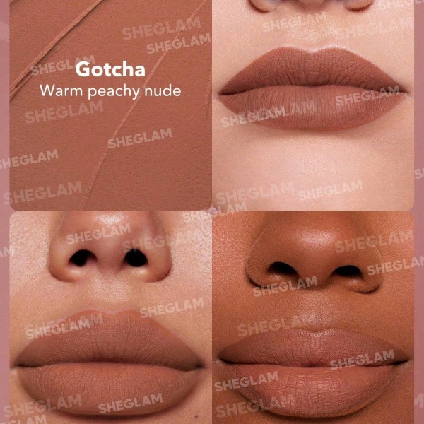 SHEGLAM Dynamatte Boom Long-Lasting Matte Lipstick- warm peachy nude