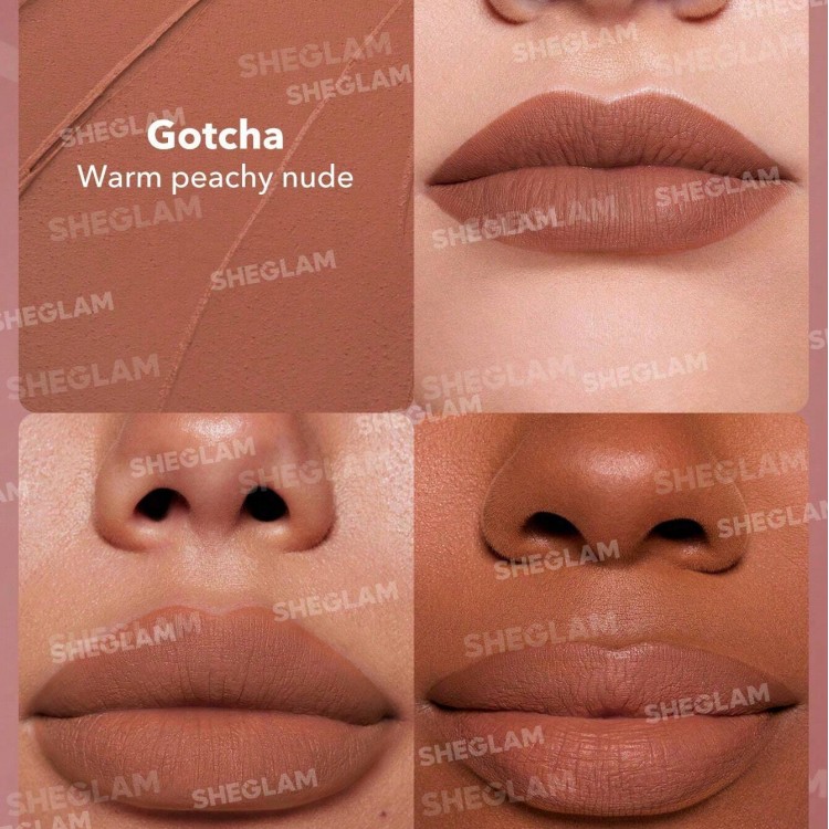 SHEGLAM Dynamatte Boom Long-Lasting Matte Lipstick- warm peachy nude