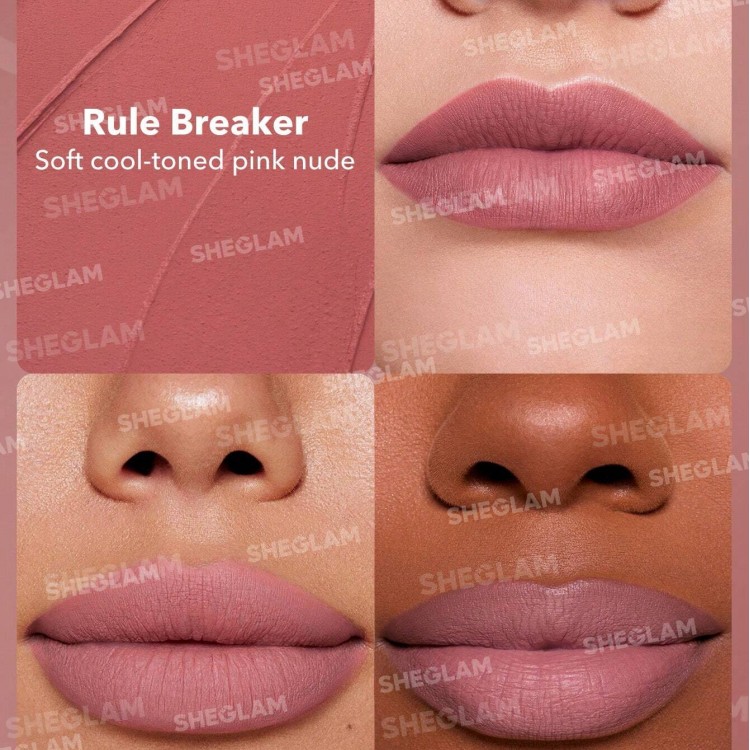 SHEGLAM Dynamatte Boom Long-Lasting Matte Lipstick- soft cool toned pink nude