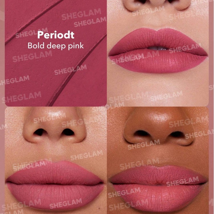 SHEGLAM Dynamatte Boom Long-Lasting Matte Lipstick- BOLD DEEP PINK