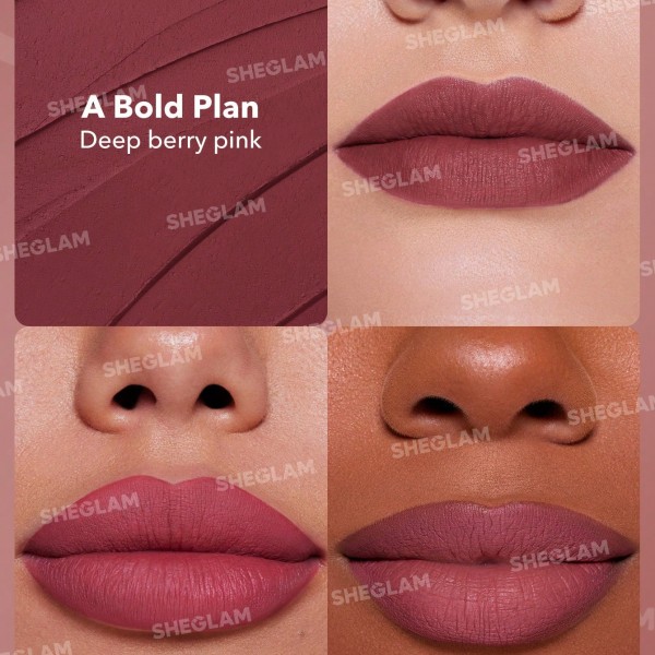 SHEGLAM Dynamatte Boom Long-Lasting Matte Lipstick- deep berry pink SHEGLAM Dynamatte Boom Long-Lasting Matte Lipstick- deep berry pink