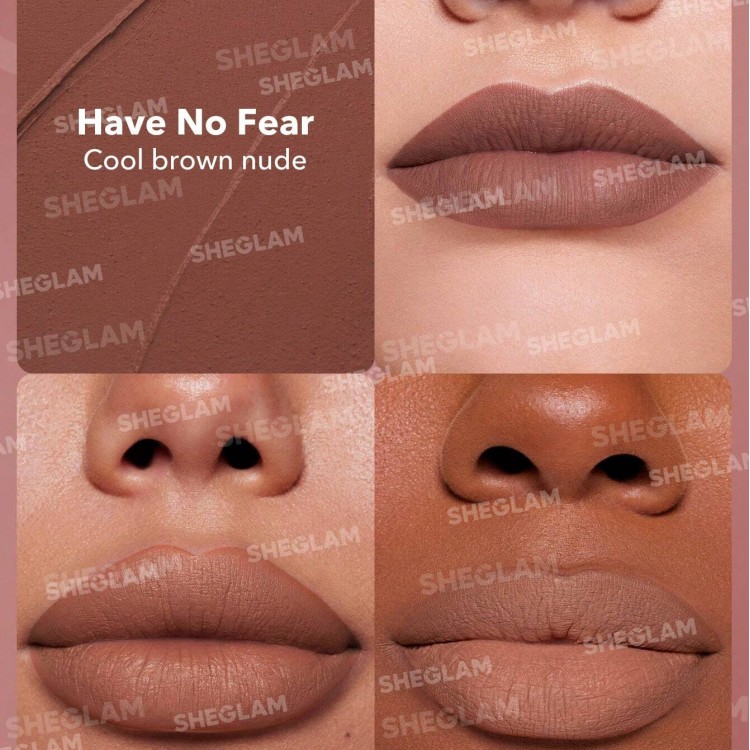 SHEGLAM Dynamatte Boom Long-Lasting Matte Lipstick- cool brown nude